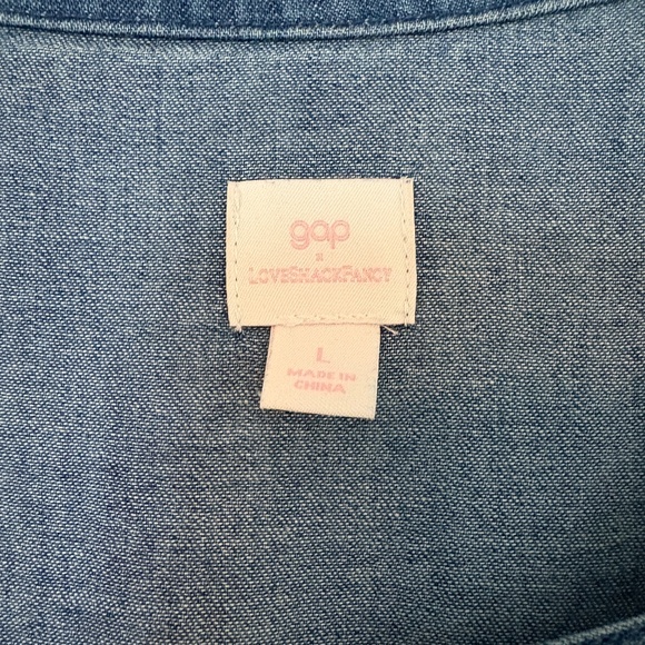 LoveShackFancy x Gap Tiered Chambray Midi Dress - Picture 2 of 5